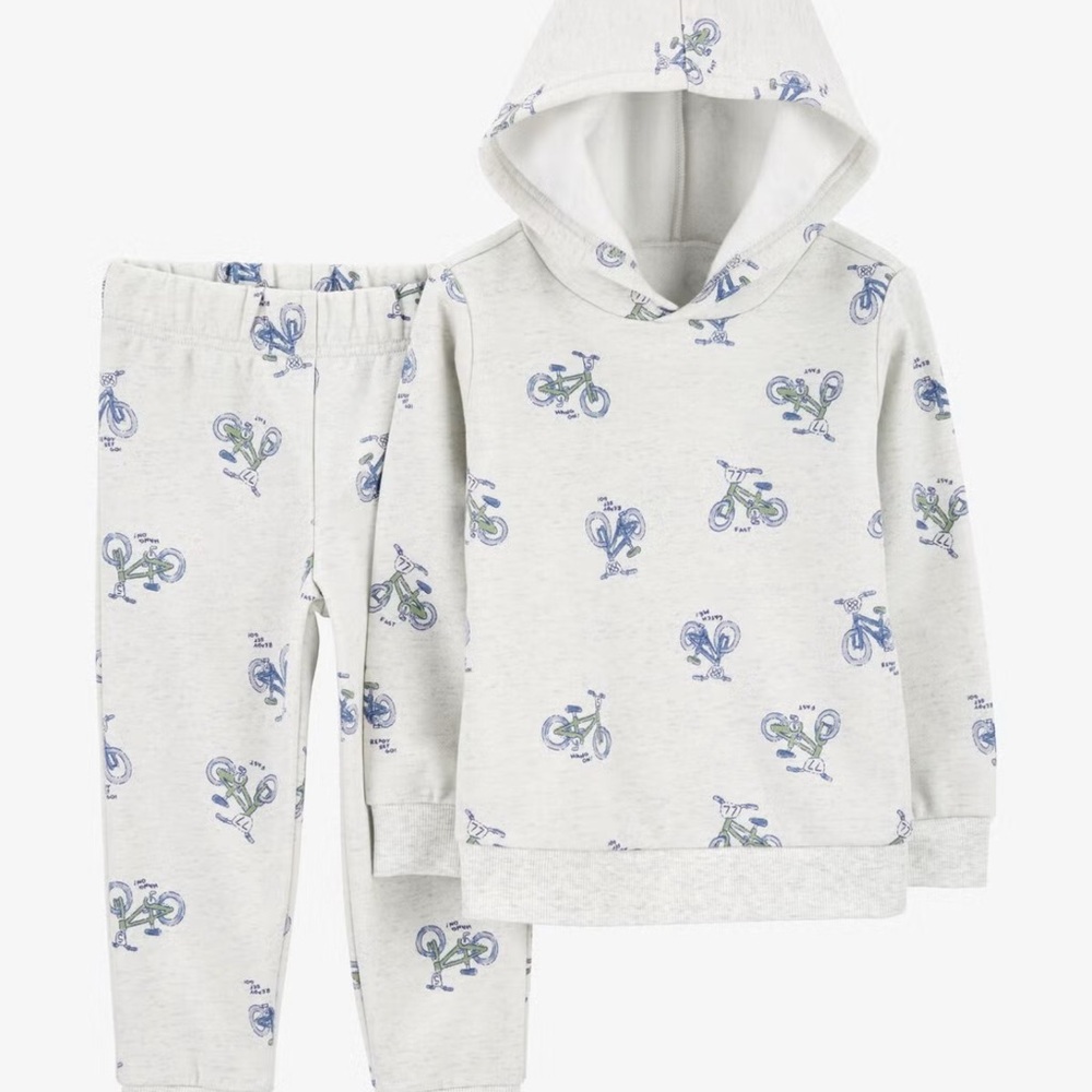 Baby 2-Piece Bicycle Fleece Pullover & Pull-On Pant Set